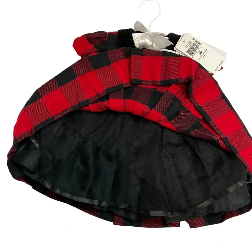 $250 Ralph Lauren Baby Girls Holiday Plaid Flannel Dress and Size 3 Months